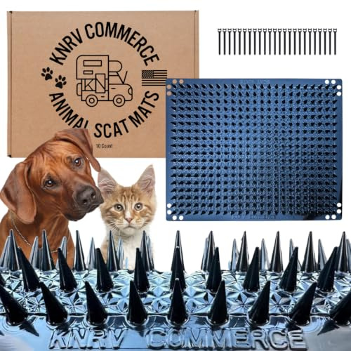 KNRV Commerce 10 Pack Scat Mats - Scat Mat for Dogs & Cats | Keep Dogs Off Couch & Furniture, Keep Cats Off Countertops | Deterrent for Pets | Pet Repellent Mats