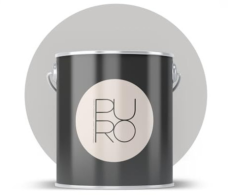 livingwalls PURO C1001 - Pintura de pared con muy alta opacidad, pintura interior mate de alta calidad, color gris – 5 l