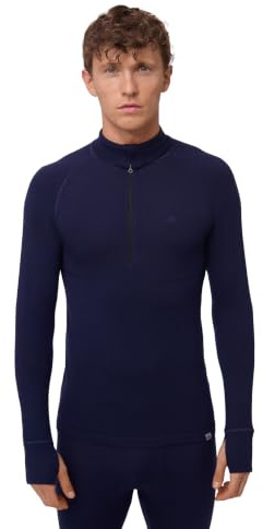 DANISH ENDURANCE Merino Half Zip Funktionsshirt Herren, 180 g/m² | Merino Half Zip Shirt, Thermounterwäsche, Warm, Atmungsaktiv & Geruchshemmend, für Wandern, Skifahren & Outdoor-Aktivitäten