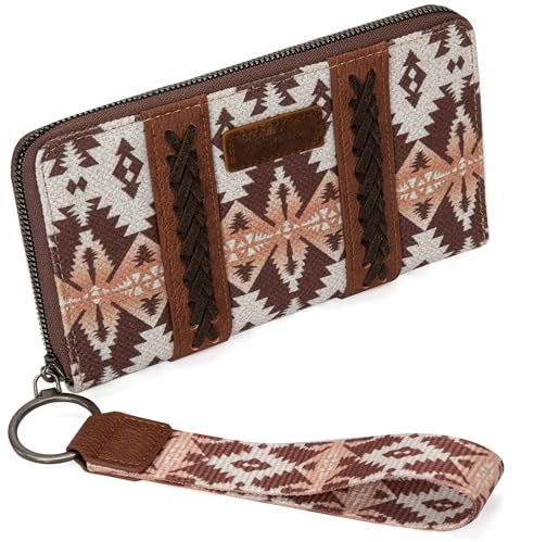 Montana West Wrangler Wristlet Western Wallet Boho Aztec Kreditkartenetui für Damen, 2203 Light Coffee, Large, Minimalistisch