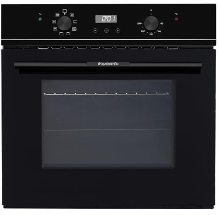 Wolkenstein Forno da incasso WMO 80 | vano cottura XL 62 litri | 8 funzioni di forno | funzione Eco | funzione grill e ricircolo | inclusa padella per grasso e griglia | classe di efficienza
