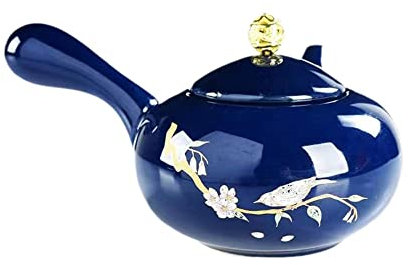 MbeLLO Teapot,Ceramic Tea Pot - 200Ml Ceramic Blue Porcelain Teapot Pot for Tea Kettle Yixing Clay Kettle Chinese Tea Set and Coffee Samovar