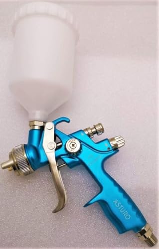 ASTURO AEROGRAFO SUPERIORE ECOE/S HVLP - Verniciatura Plastica, Carrozzeria, Legno - Vernici Liquide, Acqua, Tinte Pastello - Alluminio, Blu, Handheld