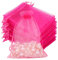 G2PLUS Rosenrot Organzasäckchen Groß, 13x18cm Geschenk Organzabeutel, 50 Stück Organza-Beutelchen mit Kordelzug Sie als Hochzeit Bonbonsbeutel, Schmuckbeutel, Geschenkbeutel