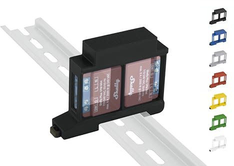 Hutschienenhalter/Adapter Dual für Shelly-MINI DIN Rail bracket (35mm) (Schwarz (Prime))