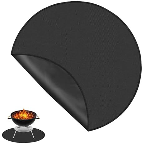 91,44cm Tappetino Rotondo per Braciere, Tappetino Ignifugo per Barbecue sotto la Griglia, Resistente all'olio Protezione per Pavimento per Camino Tappetino Protettivo per Griglia Esterna