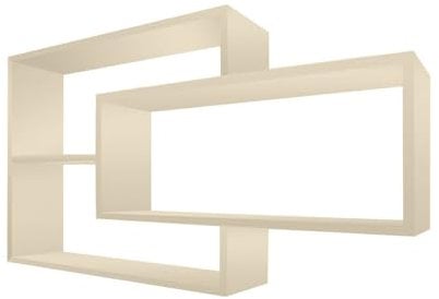 TRAUMMÖBEL Wandregal Karo Beige Bücherregal Holz Hängeregal Schweberegal für Wohnzimmer, Schlafzimmer und Küche