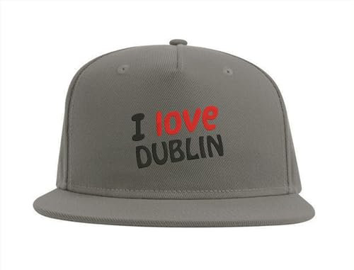 Lauthings I Love Dublin City Ireland Snapback Cap Fullcap Embroidered Hat Grey, grau, Einheitsgröße
