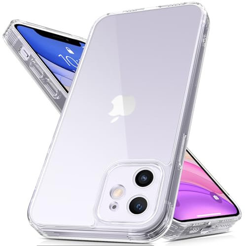 Mootobo for iPhone 11 Case with Camera Lens Full Cover Protection, 10FT Military Grade Drop Protection Phone Case with Anti-Fingerprint Matte Back 6.1 inch - Clear