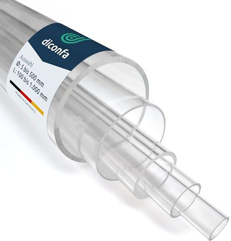 diconfa Tube en verre acrylique - plastique transparent - Ø 5 à 500mm - LONGUEUR 100 à 1000mm - SÉLECTION : Diamètre 25/19mm x 160mm (16cm) incolore décoration salon éclairage meubles
