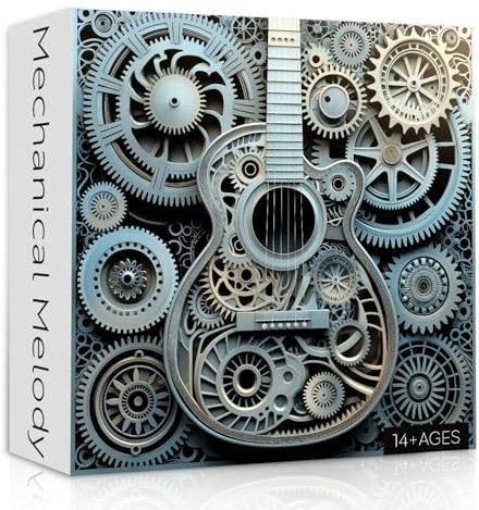 Vintage Guitar 1000 Piece Puzzle for Adults, Cool Guitar Rock Jigsaw Puzzles, Challenging Paper Art Music Puzzle as Home Decor