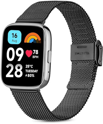Issinlky Correa de metal para Xiaomi Redmi Watch 3 Active, Correa de acero inoxidable para Xiaomi Redmi Watch 3 Active Smart Watch