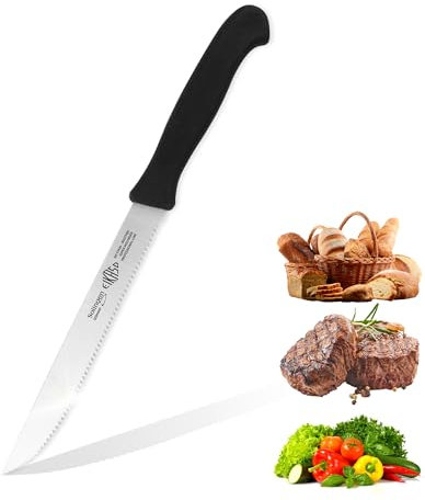 EIKASO Solingen Germany Universalmesser mit Wellenschliff 15cm Allzweckmesser aus Molybdänstahl 1.4116 - Haushaltsmesser aus Solingen für den täglichen Gebrauch - für Fleisch Gemüse Obst geeignet