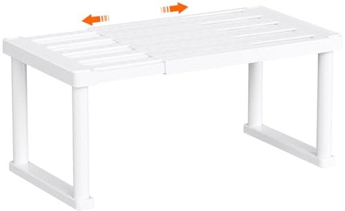 Lifewit Gewürzregal, Küchen Organizer, Küchenregal, Schrank-Organizer, Erweiterbar, Standregal Mehrfunktional Küche Arbeitsplatte Regal Organizer für Küche, Arbeitsfläche, Schrank, Regal, Weiß