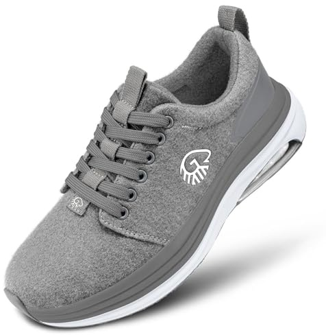 Giesswein Merino Curve Max Women - Federnder Merino Sneaker mit Luftpolster | Stoßabsorbierend mit Wechselfußbett & langlebiger Naturkautschuk-Sohle – komfortabler Aktivschuh für Damen in Sport & Alltag