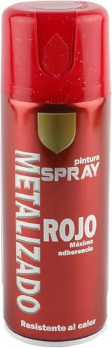 MORE FREE-Pintura Spray Metalizado Rojo Brillo Multicolor Profesional 400ml Adecuado Metal Madera y Plástico Pack de 1 unidad