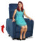 Mendler Fernsehsessel HWC-K62, Relaxsessel TV-Sessel Liege, Liegefunktion Aufstehhilfe, Metall Stofff/Textil Cord - blau