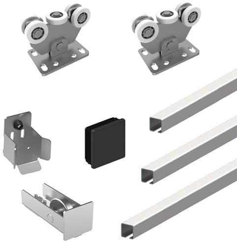 Sellon24® Stahl Nylon Tor-Bauteile Schiebetore Scheunentor Garagen 60x60 Hallentor Rolltor Hof 250KG (SV-60x60 clasic-NYLON)