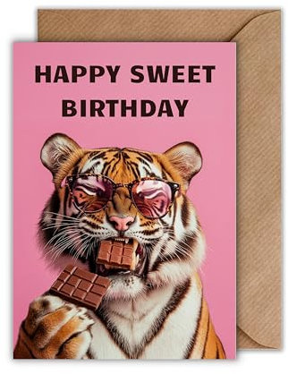 WBdesignz Grußkarten mit Umschlag - lustige Tiermotiv Karten (Sweet Tiger)