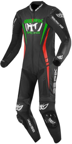 Berik Absolute GP 1-Teiler Motorrad Lederkombi, schwarz/rot/grün, 52