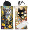 CREATCABIN 2 Stück Sonnenbrillenetui Leder Tragbar Schmal Brillenetui Katze/Blume Quetschverschluss Weicher Brillenhalter Reisetasche Wasserdicht Mit Reinigungstuch Geschenk Für Frauen Männer 18x9cm