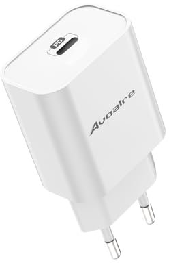 Avoalre 20W Caricatore iPhone USB C, Caricatore iPhone Ricarica Rapida Compatibile per iPhone 16 15 14 13 12 SE 2020 11 12 13 Pro XS X XR 8 7 6 iPad, Bianco