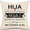 Hija Intenté Encontrar Funda de Cojín Regalos para Mujeres Chicas de Mamá Papá Regalos Hijas Inspirador Graduación Funda de Cojín Almohada Cumpleaños Navidad (Hija-a)