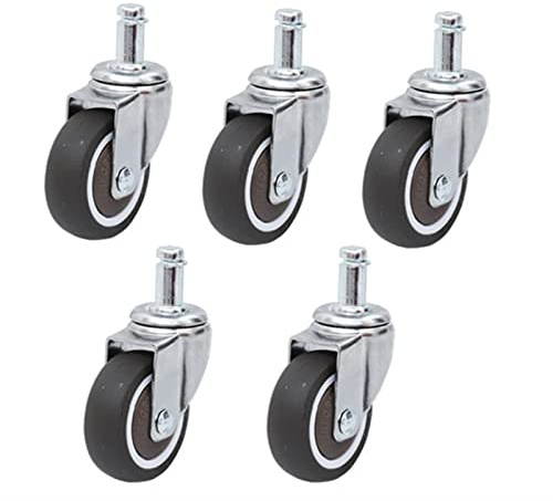 Stummes Plunger-Sicherungsring-Räder, Rollen, Rad mit Lagern, Anti-Wickel-Rad for Boss-Drehstuhl, Bürostuhl, 5-teilige Rollen(No Brake,2 inch)