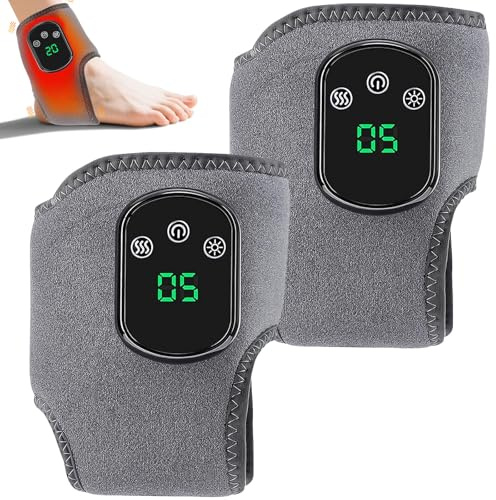 Dandin 2 Stück Fußmassagegerät, 3-In-1 MassagegeräT | Elektrischer Fuß‑Massager mit 3 Massage‑Modi&5 Wärmeeinstellungen, Foot Massager für Linken & Rechten Fuß, Geschenke