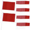 Banderas rojas 50 piezas 5.5x8.3in mini banderas poliéster pequeños en palitos decorativos resistentes vibrantes para el desfile de fiestas eventos deportivos rojos