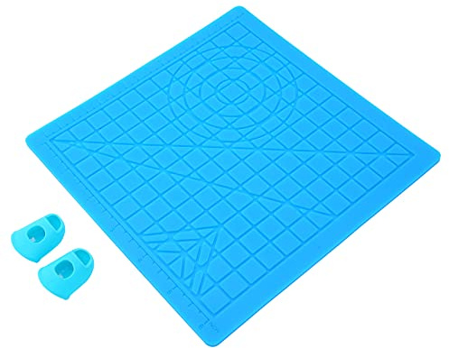 Eacam 3D-Designmatte, Dickes, Flexibles Premium-Silikon, Transparentes Lineal Im Standardmaßstab, Zeichenfiguren in Verschiedenen Formen, 2 Fingerkappen aus Silikon, Ideales für,