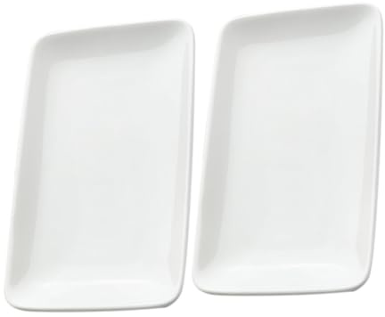 CHICAMPERA 2 pezzi Piatti in Ceramica Rettangolari per Gioielli e Snack Vassoio Porta Anelli e Porta Oggetti Decorativo Dimensioni Compatte Superficie Liscia e Design Creativo per Casa e