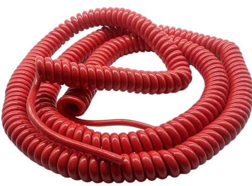 Spiral-Elektrokabel, 2-adriges 1,5-mm-Quadrat-Spiralkabel, 1,5 mm2, rotes Kabel, Kupferfeder-Netzkabel(Stretch 0.5 Meters)