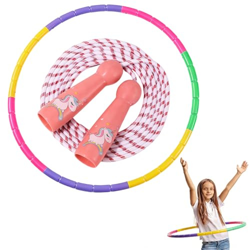 Feegela Hula Hoop con Corda per Saltare,64cm,100g,7 Sezioni Smontabili