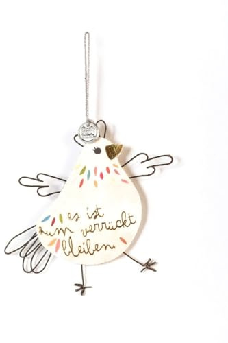 Good old Friends Crazy Chick „Es ist zum verrückt bleiben“ – Lustiger Osteranhänger aus Draht & Pappe – Witzige Küken-Deko für Osterzweige & Fenster – Originelle Geschenkidee zu Ostern