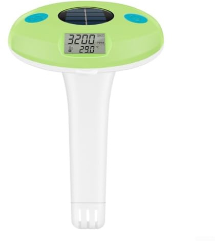Tester digitale galleggiante per la salinità della piscina e termometro, monitor della qualità dell'acqua ad energia solare con display continuo, per piscine salate e spa, termometro galleggiante per