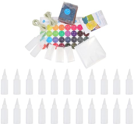 Cabilock Kit de Tinte para Ropa Tie Dye 24 Colores en Polvo Permanente, sin Olor y Resistente al Lavado, Adecuado para Teñido de Ropa en Adultos, Capacidad 30ml