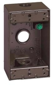 Sigma Engineered Solutions 14250BR 1/2-Inch 3 Hole 1-Gang Weatherproof Box, Bronze