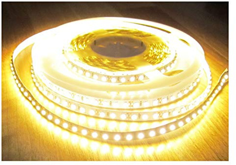ALEOS. SET 2660 Lumen 5m Led Streifen 600 LED warmweiß mit Dimmer und Fernbedienung inkl. Netzteil 24V Pro Serie TÜV/GS geprüft