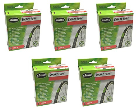 Slime Smart Tube 700 x 19-25c Self Healing Road Bike Inner Tubes - Presta Valve (Pack of 5)