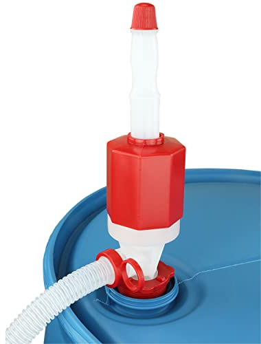 Zeeline By Milton ZE369W, Siphon Drum Pump, Manual Siphon pump with flexible 48” hose,7 Gallons Per Minute, Transfer Liquids from 55Gallon Drums or Smaller, Def Drum Pump,(Polyethylene/Polypropylene)