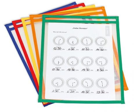 TimeTEX Lern- und Sammeltaschen A4-Plus mit Farbeinfassung - 10 Stück - 64335