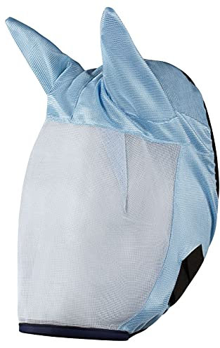Horze Fliegenmaske mit Ohrenschutz, Flliegenhaube für Pferd und Pony, Blau, C