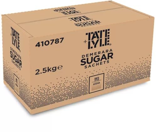 Tate & Lyle - Demerara Brown Sugar Sachets - Fruity, Sweet-Spiced Crystals with Crunch - For Hot & Cold Drinks, Baking & Toppings - Vegan, Vegetarian and Suitable for Kosher Diets - 1000 x 2.5g