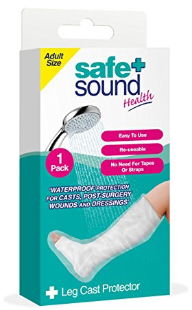 Safe and Sound Leg Cast Protector, Reusable Waterproof Protector for Casts, Post-Surgery Wounds and Dressings, 1 Per Pack