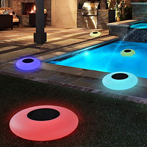 Blibly Lampes solaires flottantes pour piscine avec LED multicolores étanches pour extérieur