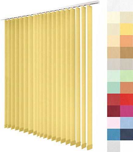 Sun World Lamellenvorhang nach Maß, Vertikal Lamellen Jalousien auf Maß vertikal Lamellen Maßanfertigung Vertikaljalousie Schiebevorhang ohne Deckenschiene (Light Orange, Höhe: 195cm x Breite: 200cm)