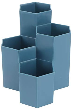 YARNOW Pot Crayon Bleu Marine Porte-Stylo 4 Compartiments Crayon Tasse étudiants Papeterie Tasse Stand Multifonction Maquillage Brosse Tasse Organisateur Pot Maquillage