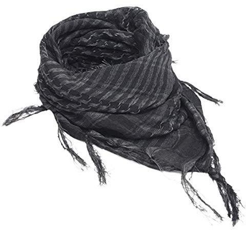 HshDUti Desert Shemagh Schal - Stilvoller vielseitiger Modeschal für Damen und Herren - Plaid Militär Shemagh Taktik/Wüste Keffiyeh Schal Wrap Grau