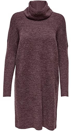 Only Onljana L/S Cowlnck Dress Wool Knt Noos Vestito, Rosa Marrone Melange, XS Donna